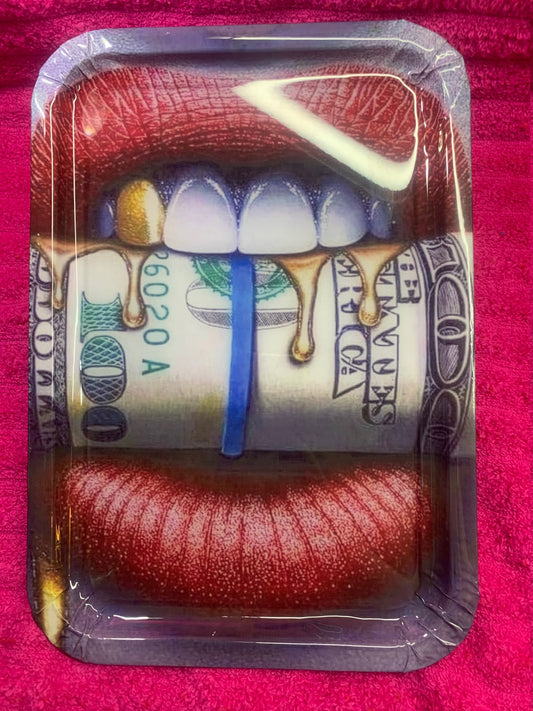 Money Band Dripping Gold Teeth Rolling Tray